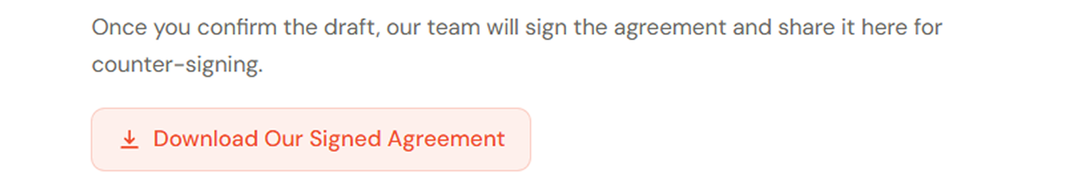 Signed agreement issued screen preview
