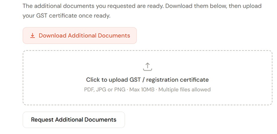 GST registration completed screen preview